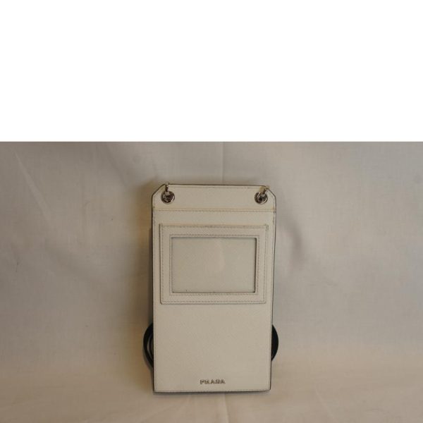 82528 2 Prada Saffiano Shoulder Bag Phone Case White