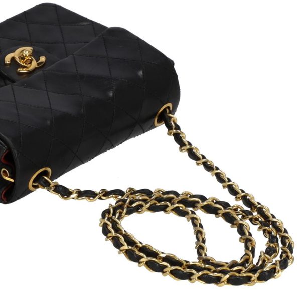 82536 4 Chanel Mini Matelasse Chain Shoulder Bag Black