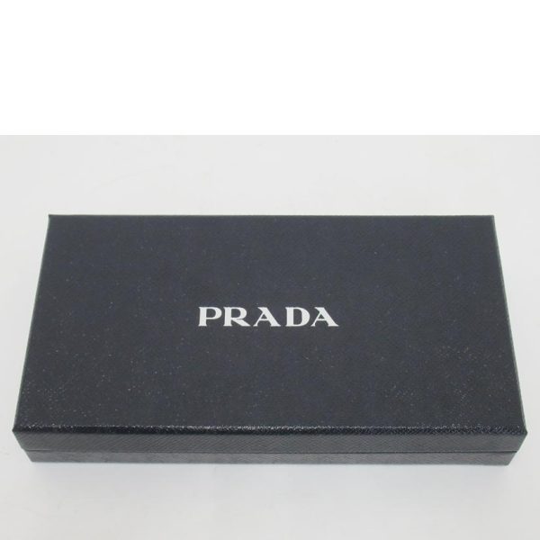 82679 6 Prada Saffiano Round Zipper Long Wallet Black