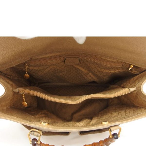 82969 5 Gucci Old Gucci Leather Handbag Bamboo Suede 2Way Shoulder Bag Beige