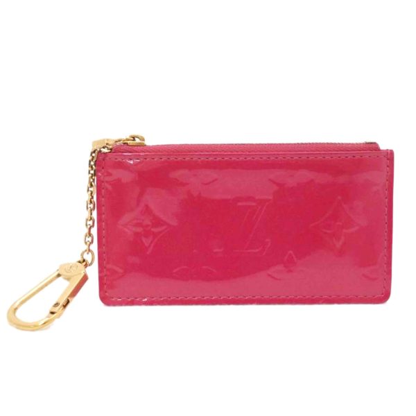 83022 1 Louis Vuitton Pochette Cle Vernis Card Case Framboise