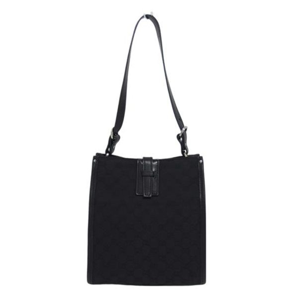 83041 1 Gucci GG Canvas Semi Shoulder Bag Black