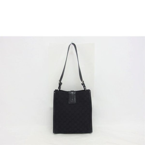 83041 2 Gucci GG Canvas Semi Shoulder Bag Black