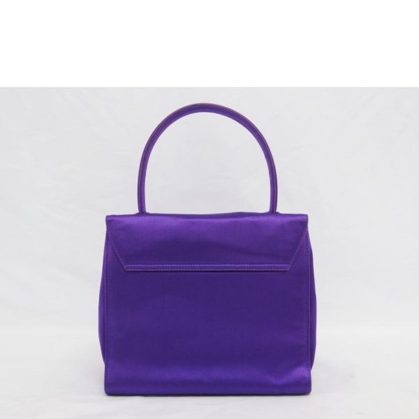 83068 2 Celine Satin 2WAY Shoulder Bag Purple