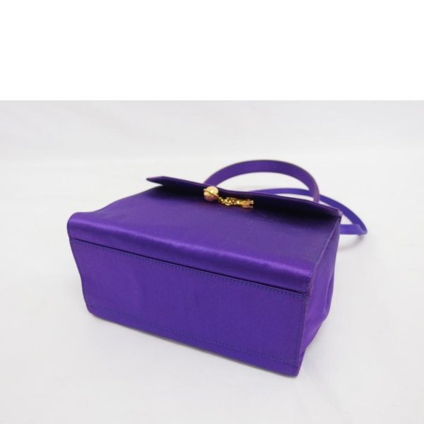 83068 3 Celine Satin 2WAY Shoulder Bag Purple