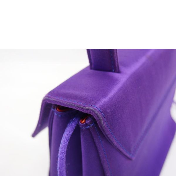 83068 9 Celine Satin 2WAY Shoulder Bag Purple