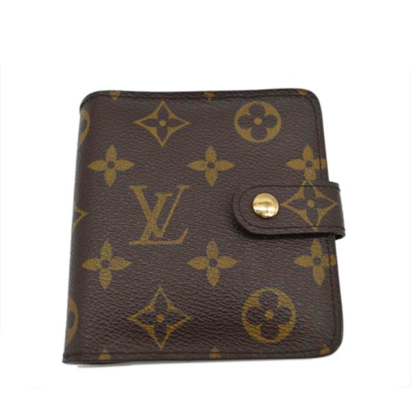 83072 1 Louis Vuitton Compact Zip Wallet Monogram Brown