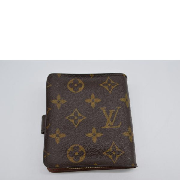 83072 2 Louis Vuitton Compact Zip Wallet Monogram Brown