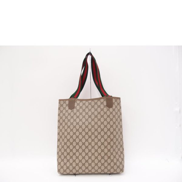 83102 2 GUCCI GGPVC Sherry Tote Brown