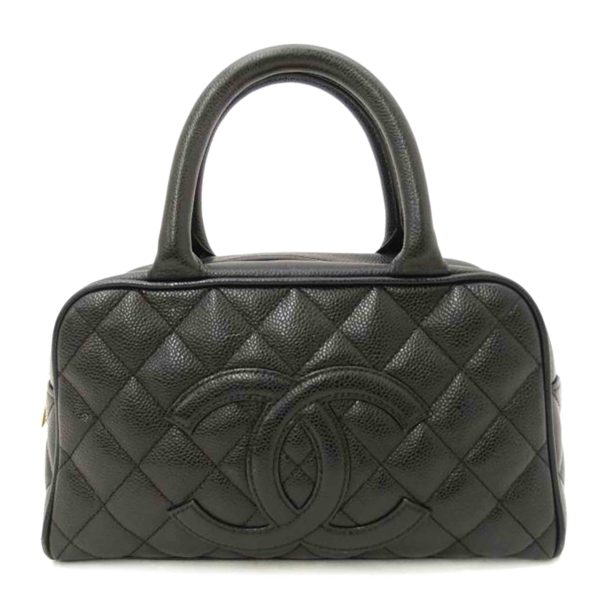 83213 1 Chanel Caviar Skin Matelassé Mini Boston Bag Black