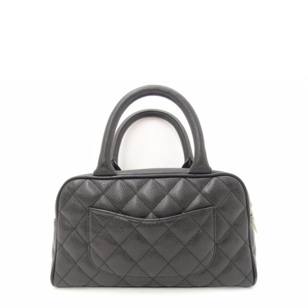 83213 2 Chanel Caviar Skin Matelassé Mini Boston Bag Black