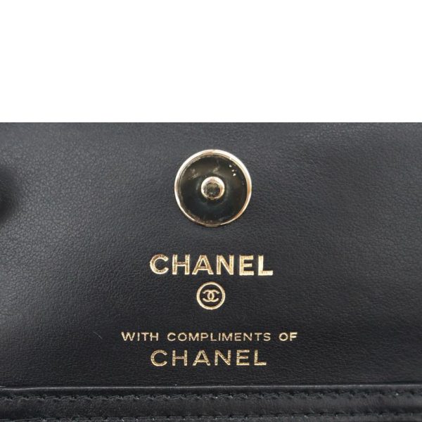 83236 6 Chanel Mini Matelasse Chain Shoulder Bag Black