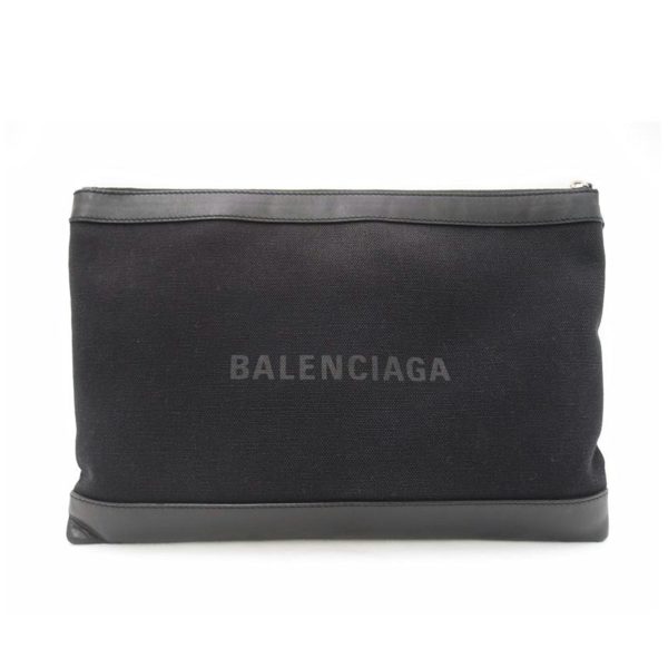 83237 1 Balenciaga Navy L Clip Clutch Bag Black