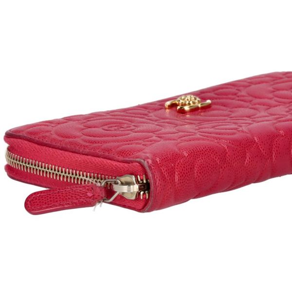 83304 3 Chanel Camellia Round Zip Wallet Pink