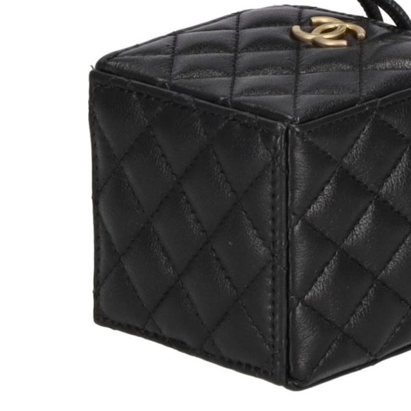 83335 3 Chanel Matelassé Mini Drawstring Shoulder Bag Black