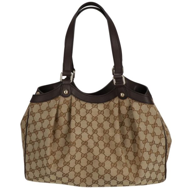 83488 2 Gucci GG Canvas Tote Beige Brown