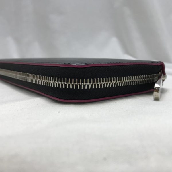 83543 3 Louis Vuitton Zippy Wallet Epi Noir Hot Pink