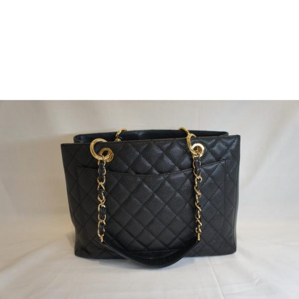 83616 2 Chanel Gst Tote Bag Caviar Black