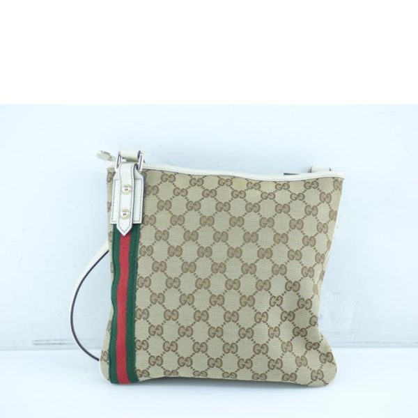 83619 2 Gucci GG Canvas Leather Shoulder Bag