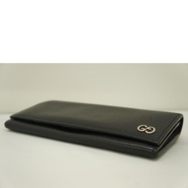 83726 3 Gucci Leather Long Wallet Black