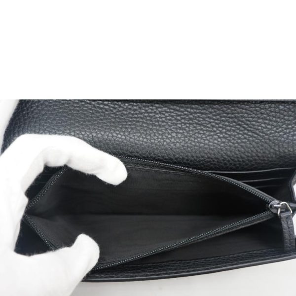 83726 6 Gucci Leather Long Wallet Black