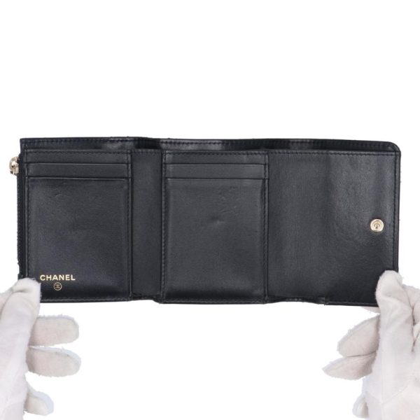 83854 5 Chanel Cocoma Compact Wallet Black