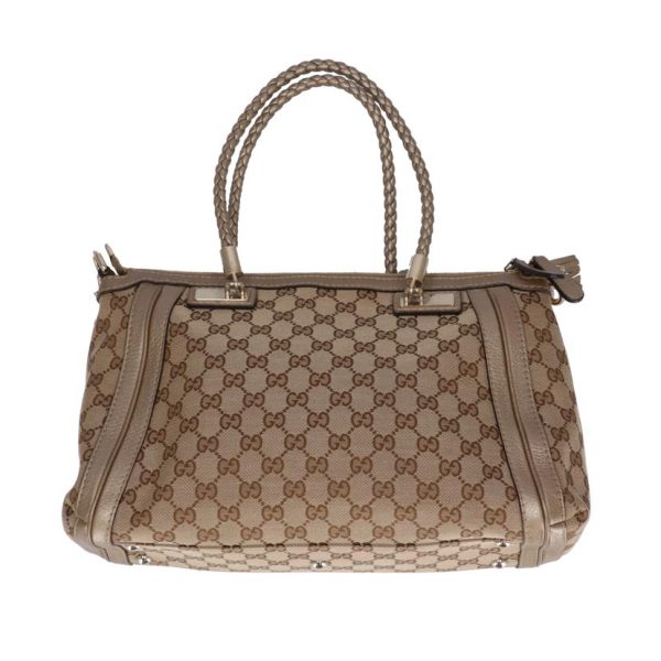 83965 2 Gucci GG Bella Leather 2Way Shoulder Bag Beige