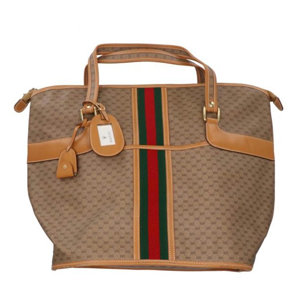 84165 1 GUCCI Micro GG Tote Bag Brown