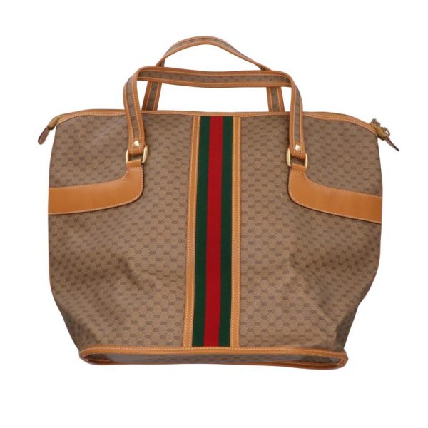 84165 2 GUCCI Micro GG Tote Bag Brown