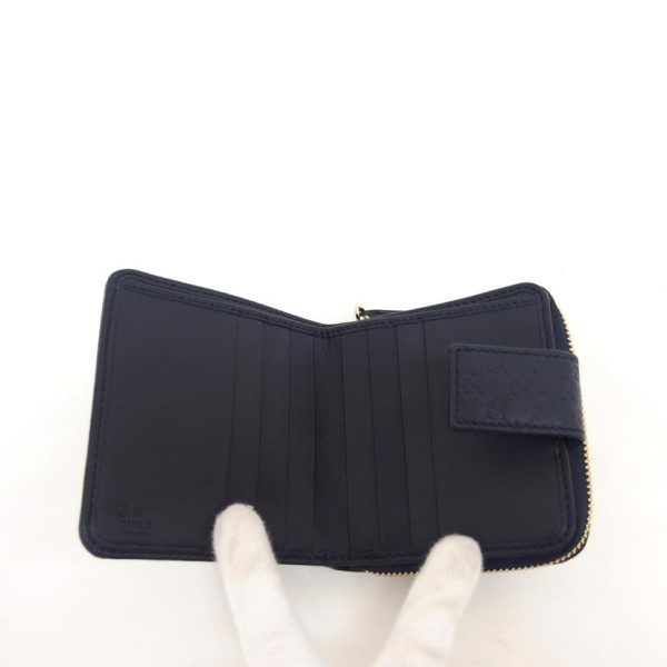 84222 4 Gucci Micro Guccissima Bifold Compact Wallet Navy