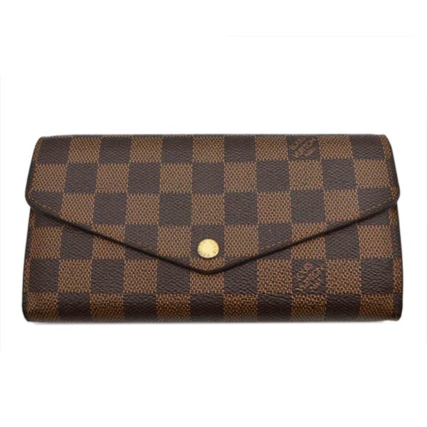 84277 1 Louis Vuitton Portefeuil Sara New Model Damier Ebene Wallet Brown