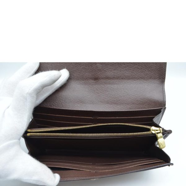 84277 4 Louis Vuitton Portefeuil Sara Damier Wallet Ebene Brown