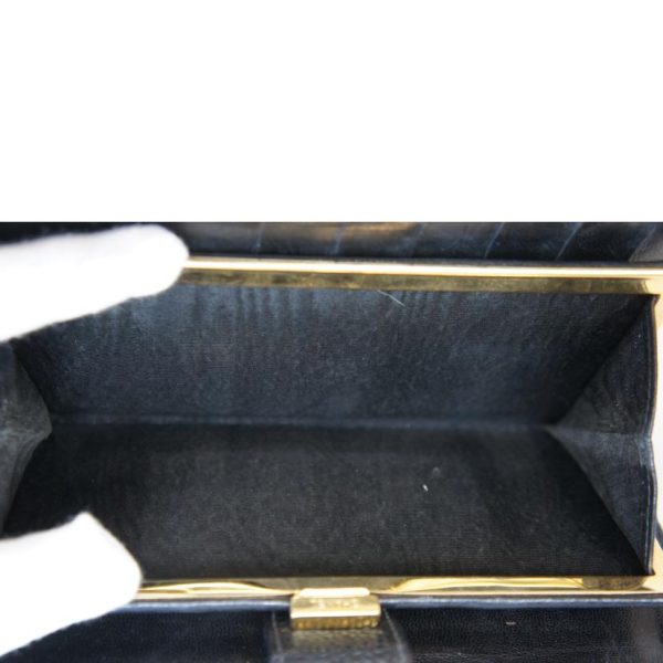 84316 6 Chanel Caviar 2 Folds Wallet Bag Black