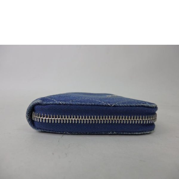 84392 6 Chanel Coco Mark Round Zipper Long Wallet Denim