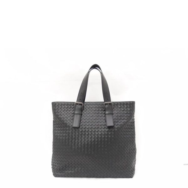 84432 2 Bottega Veneta Intrecciato Tote Bag Handbag Black