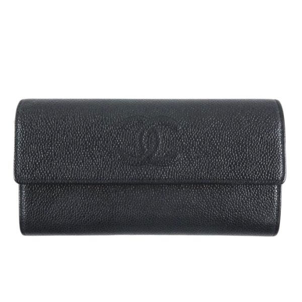 84544 1 Chanel Cocomark Caviar Wallet Black