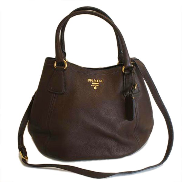 84590 1 PRADA Prada Leather 2WAY Brown