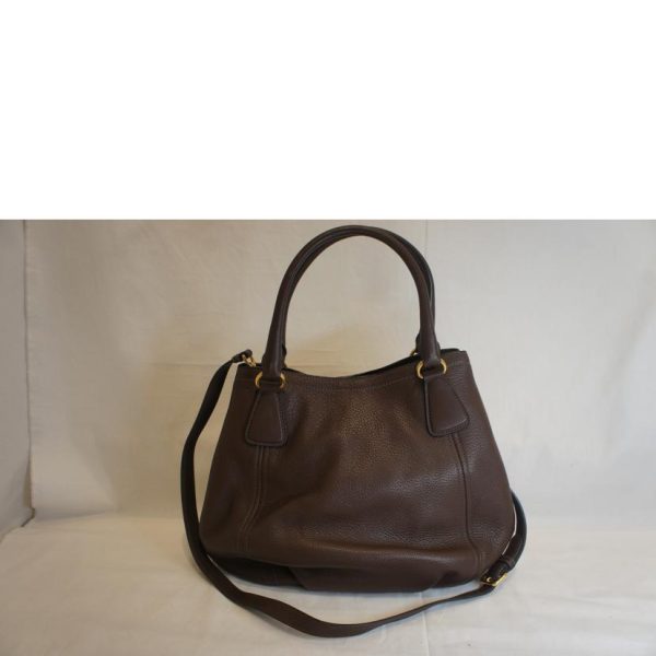 84590 2 PRADA Prada Leather 2WAY Brown