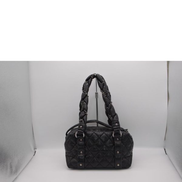 84962 2 Chanel Coco Mark Shoulder Hand Bag Black