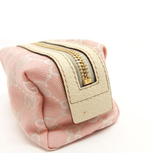 84963 5 Gucci Leather Multi Case GG Canvas Cosmetic Pouch Pink