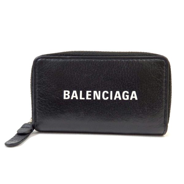 84969 1 Balenciaga Leather Coin Case Black