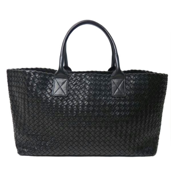 85174 1 Bottega Veneta Intrecciato Cava MM Tote Bag Black