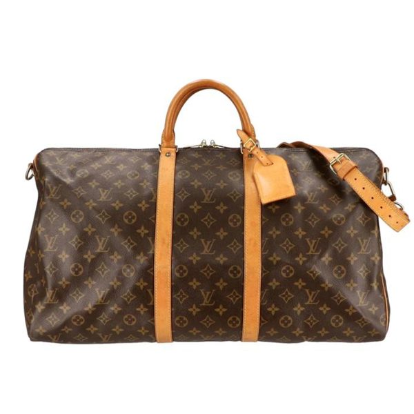 85318 1 Louis Vuitton Keepall Bandouliere 55 Duffel Bag Monogram Brown