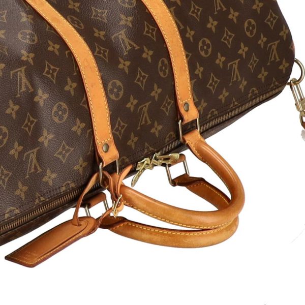 85318 4 Louis Vuitton Keepall Bandouliere 55 Duffel Bag Monogram Brown