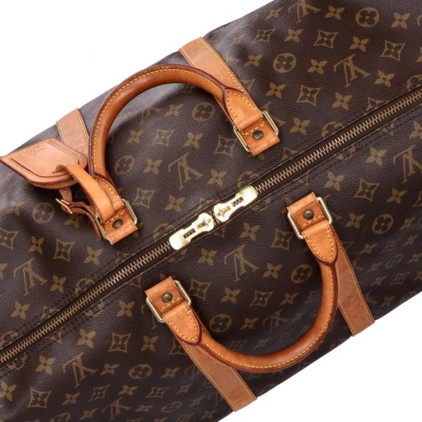 85318 7 Louis Vuitton Keepall Bandouliere 55 Duffel Bag Monogram Brown