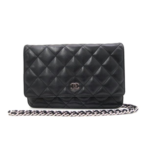 85319 1 Chanel Matelasse Chain Wallet Black