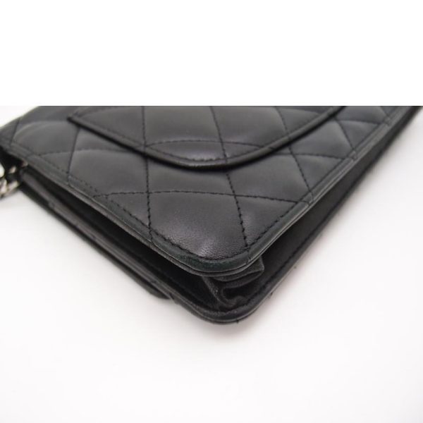 85319 7 Chanel Matelasse Chain Wallet Black