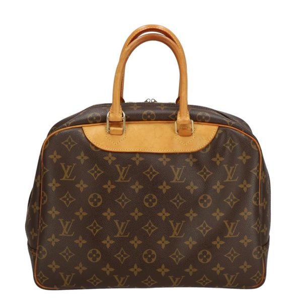 85490 2 Louis Vuitton Bowling Vanity Old Deauville Monogram Bag Brown