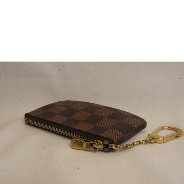 85573 3 Louis Vuitton Pochette Cle Damier Key Pouch Brown