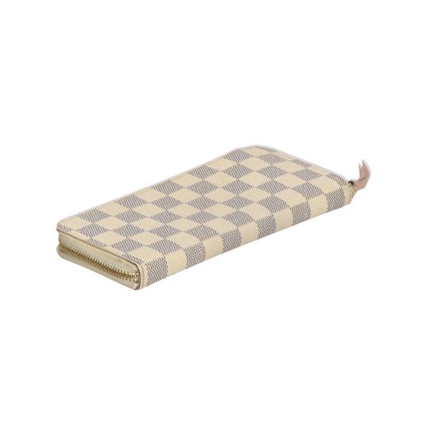 85607 3 Louis Vuitton Portefeuil Clemence Damier Wallet Azur